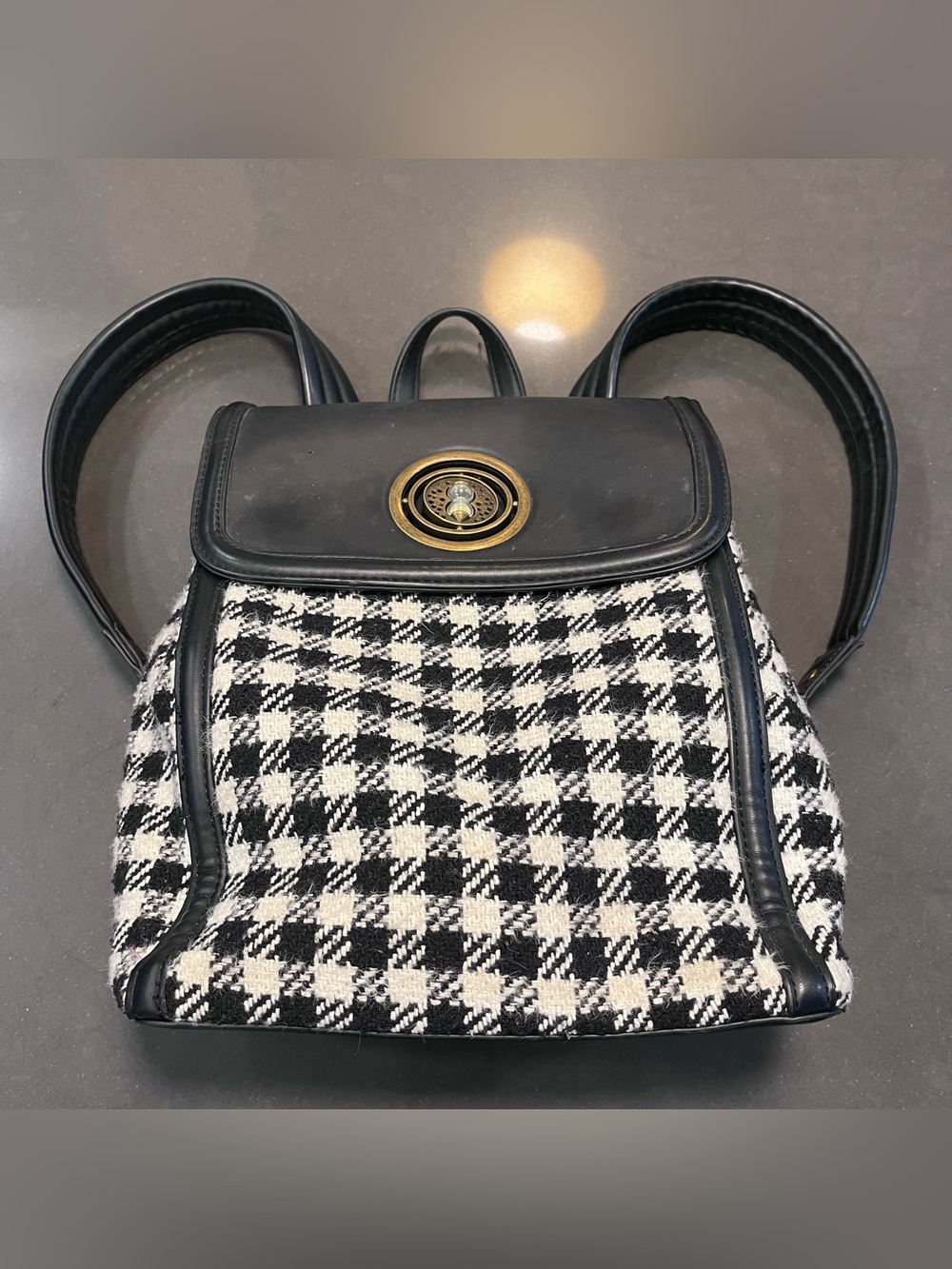 Harry Potter Time Turner Houndstooth Backpack Black White Time Is Of The Essence